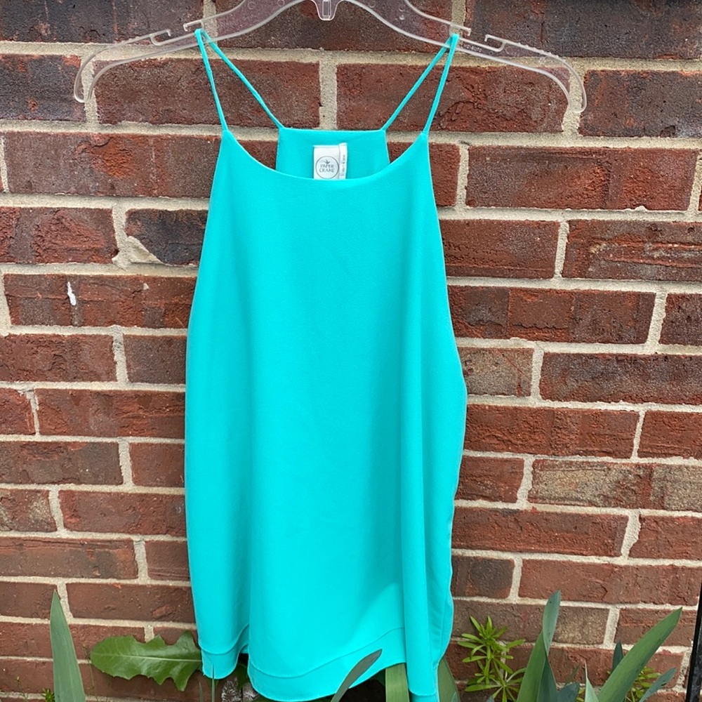 Paper Crane teal or aqua top
